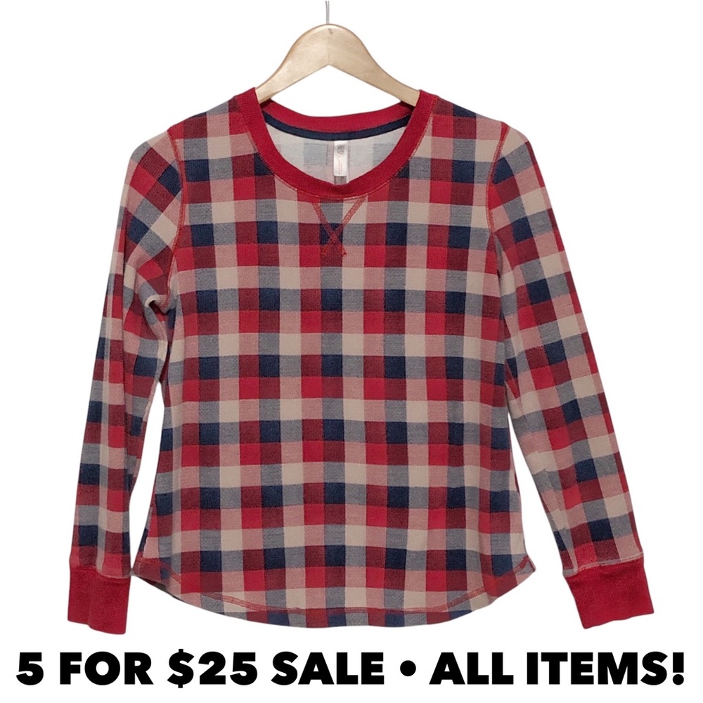 Gilligan & OMalley Plaid Thermal Top